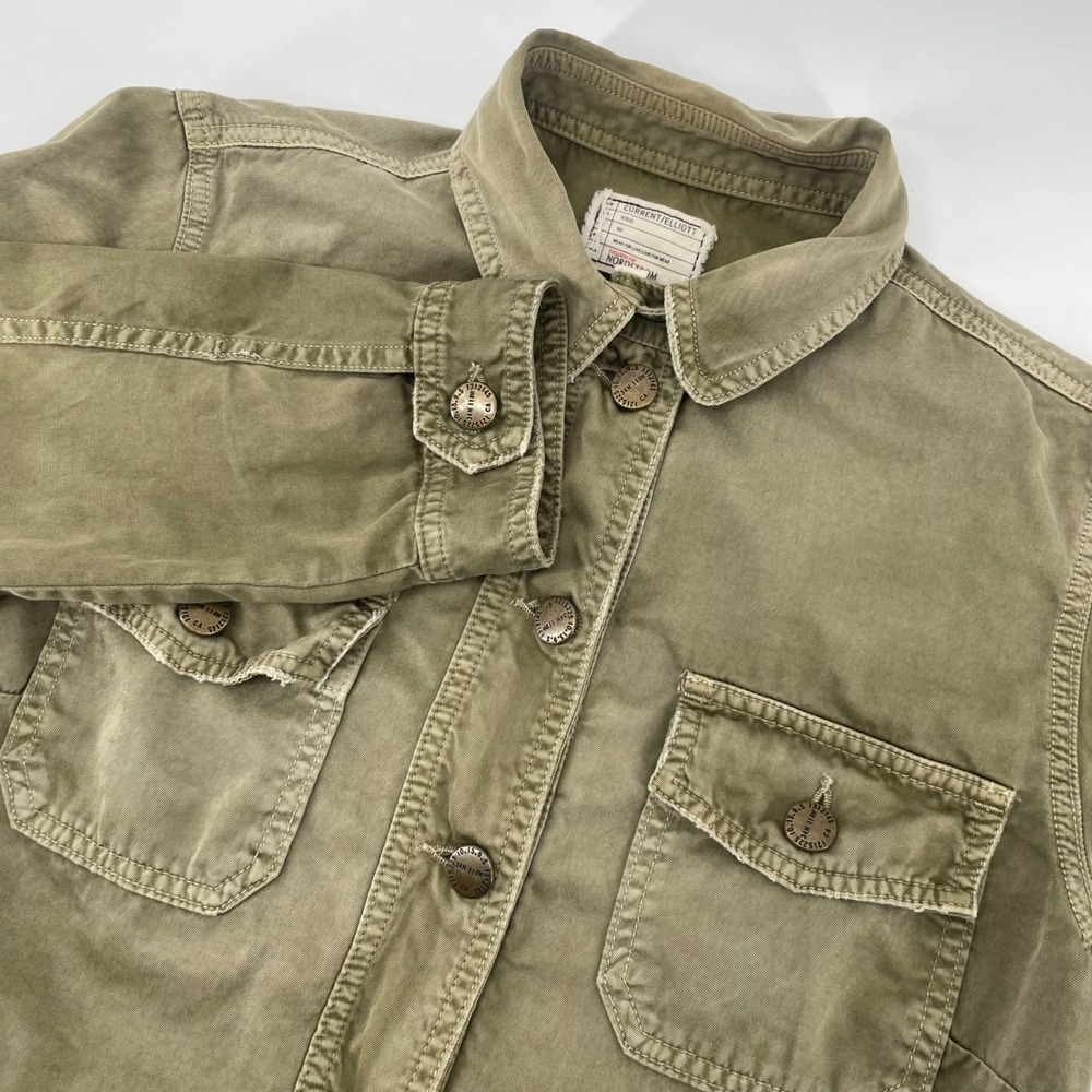 Current/Elliott The Commander Jacket Womens‎ 2 Army Green Utility Military Field